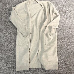 LOFT Cream Long Cardigan Sweater